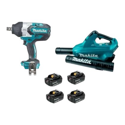 Combo DUB362ZBR + DTW1001 + 4 Baterias 5.0Ah + Carregador Rápido Duplo 127V Makita
