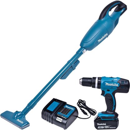 Combo Furadeira Parafusadeira DHP453 + Aspirador DCL180 a Bateria 18V LXT Com Bateria 3.0 Ah