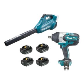 Combo DUB362ZBR + DTW1001 + 4 Baterias 5.0Ah + Carregador Rápido Duplo 127V Makita
