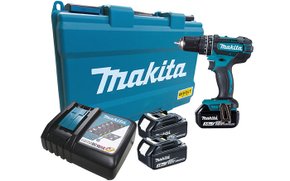 Parafusadeira Furadeira De Impacto 18V LXT Mandril De 1/2 DHP482RFE Com Bateria 3.0AH Makita