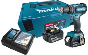 Parafusadeira Furadeira de Impacto a Bateria 18V LXT Mandril 1/2 DHP485RFJ Bateria 3.0Ah Makita